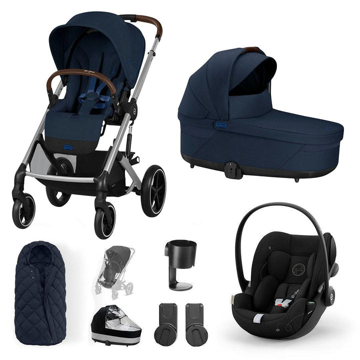 CYBEX Balios S Lux + Cloud G Travel System-Travel Systems-Ocean Blue-SNOGGA Footmuff | Natural Baby Shower