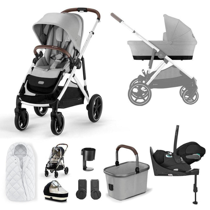 CYBEX Gazelle S + Cloud T Luxury Bundle - Lava Grey-Travel Systems-Base T-SNOGGA Footmuff | Natural Baby Shower