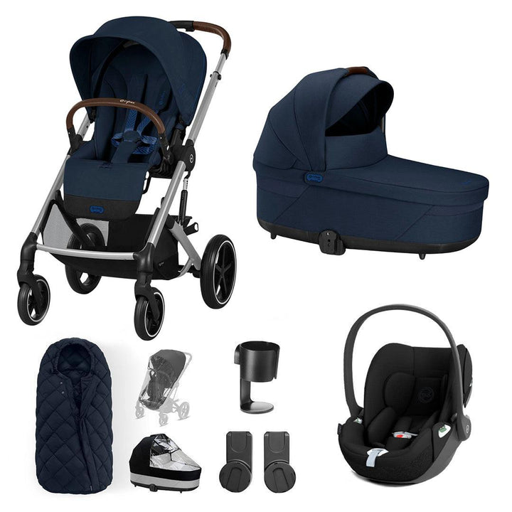 CYBEX Balios S Lux + Cloud T Travel System-Travel Systems-Ocean Blue-No Base | Natural Baby Shower