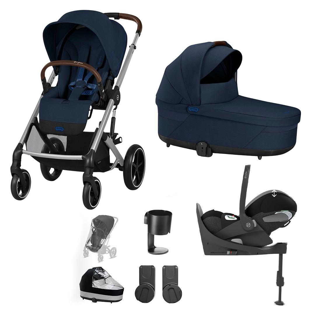 CYBEX Balios S Lux + Cloud T Travel System-Travel Systems-Ocean Blue-With Base | Natural Baby Shower