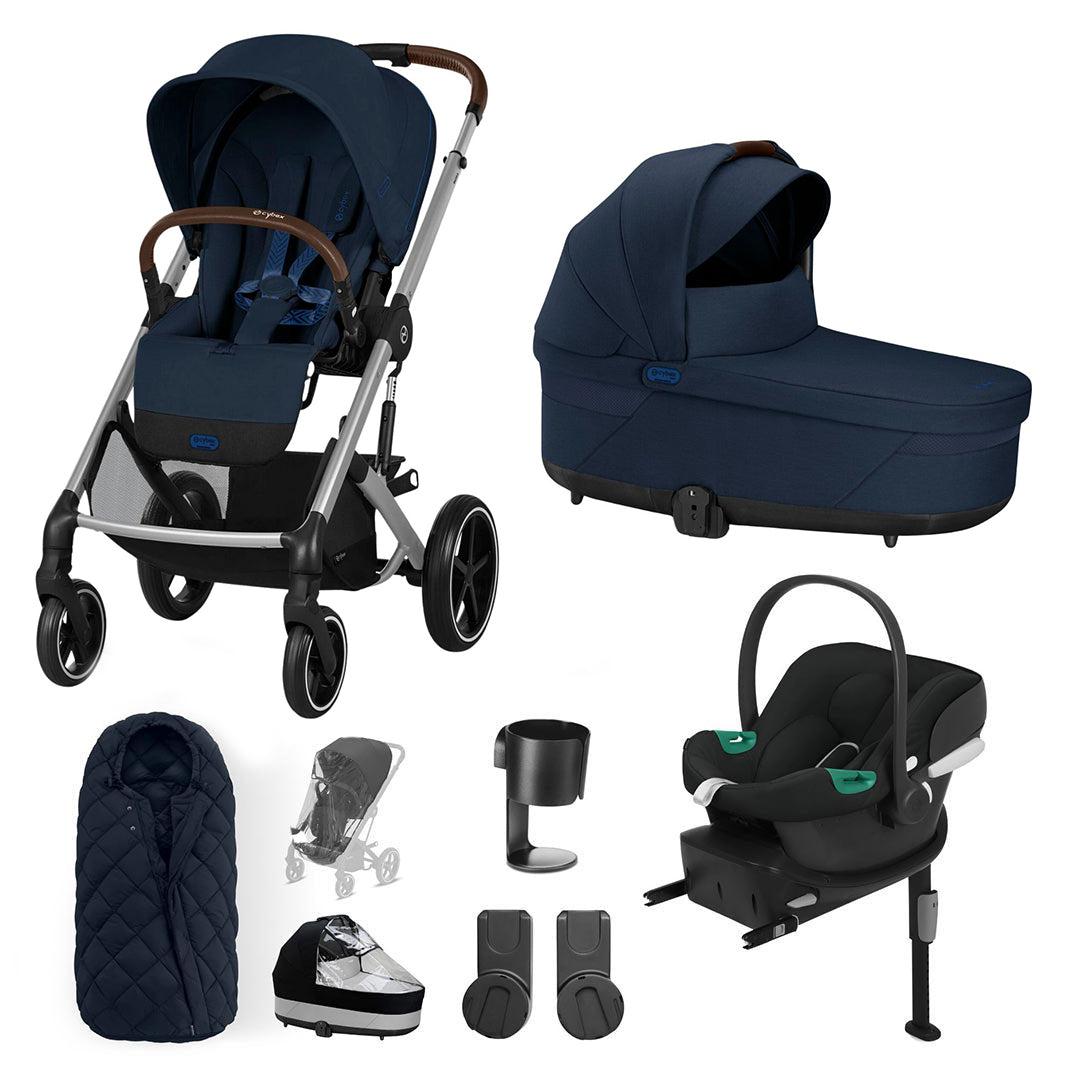 CYBEX Balios S Lux + Aton B2 Travel System-Travel Systems-Ocean Blue-SNOGGA Footmuff | Natural Baby Shower