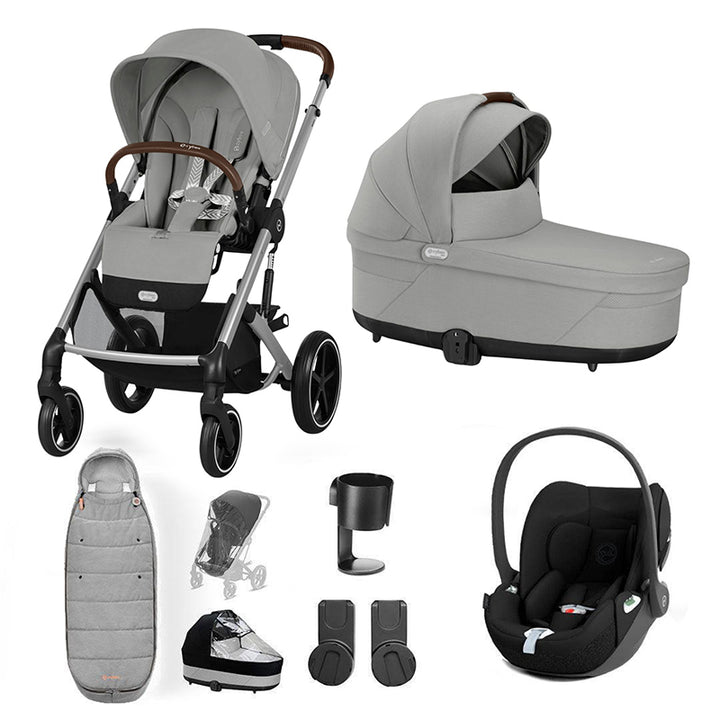 CYBEX Balios S Lux + Cloud T Travel System-Travel Systems-Storm Grey-No Base | Natural Baby Shower