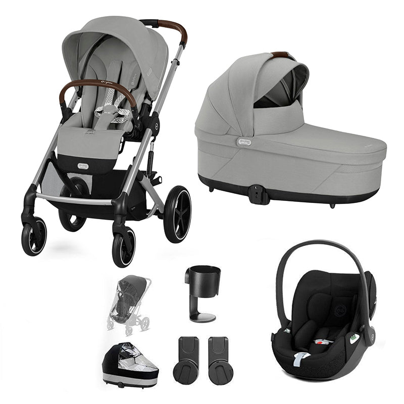 CYBEX Balios S Lux + Cloud T Travel System-Travel Systems-Storm Grey-No Base | Natural Baby Shower