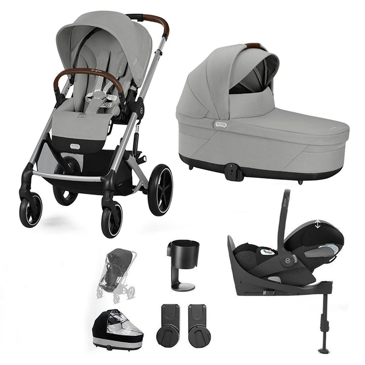 CYBEX Balios S Lux + Cloud T Travel System-Travel Systems-Storm Grey-With Base | Natural Baby Shower