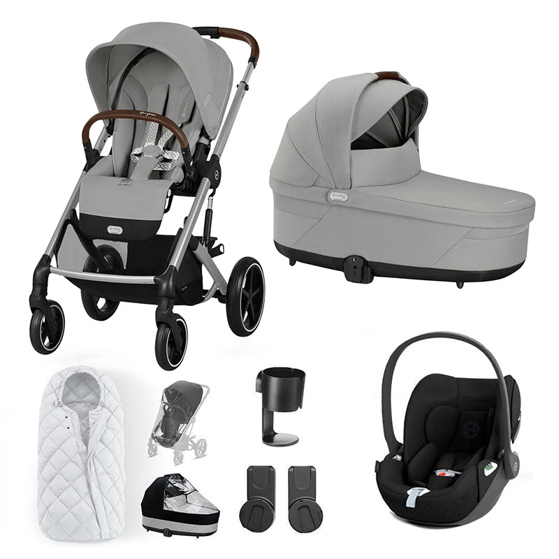 CYBEX Balios S Lux + Cloud T Travel System-Travel Systems-Storm Grey-No Base | Natural Baby Shower