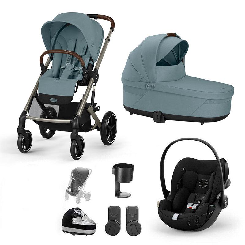 CYBEX Balios S Lux + Cloud G Travel System-Travel Systems-Stormy Blue-No Footmuff | Natural Baby Shower