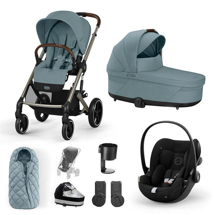 CYBEX Balios S Lux + Cloud G Travel System-Travel Systems-Stormy Blue-SNOGGA Footmuff | Natural Baby Shower