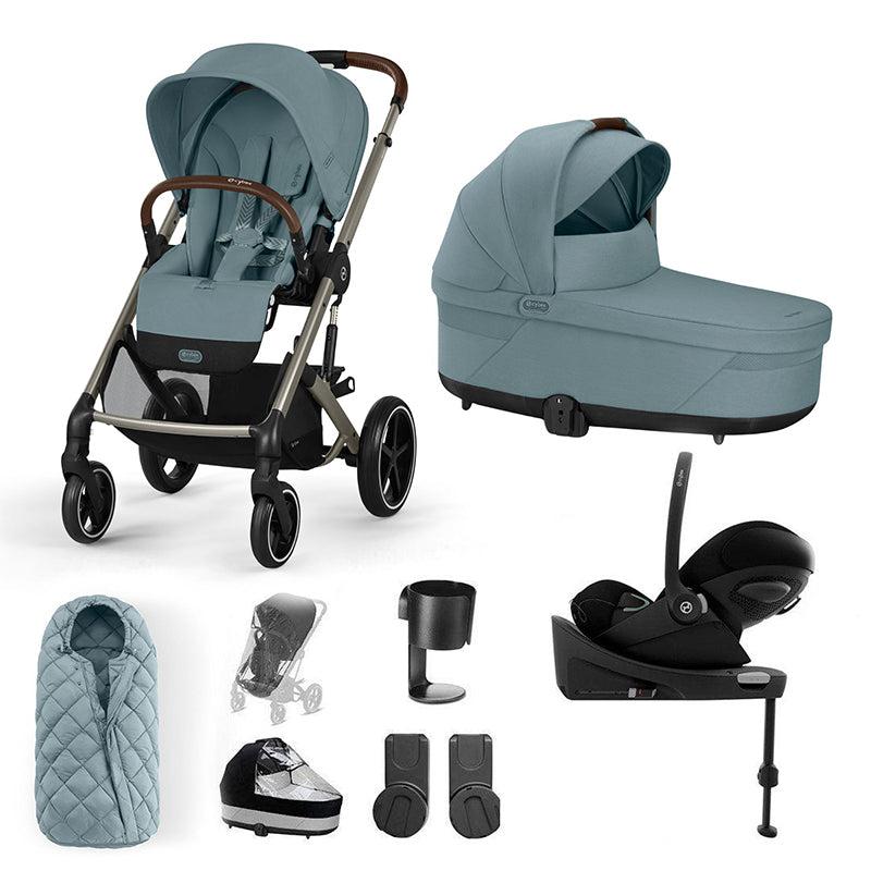 CYBEX Balios S Lux + Cloud G Travel System-Travel Systems-Stormy Blue-SNOGGA Footmuff | Natural Baby Shower