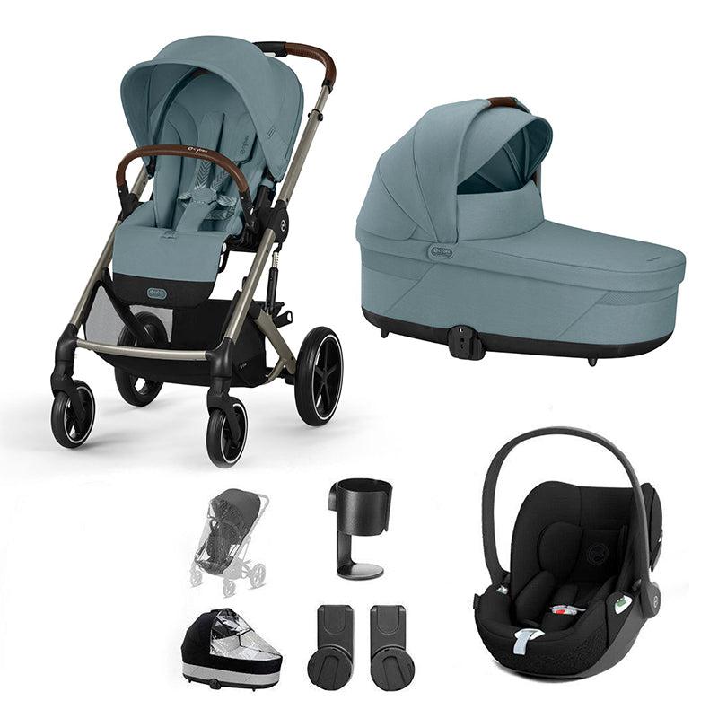 CYBEX Balios S Lux + Cloud T Travel System-Travel Systems-Stormy Blue-No Base | Natural Baby Shower