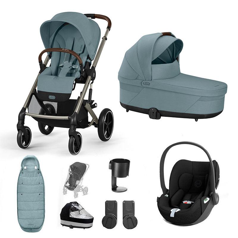 CYBEX Balios S Lux + Cloud T Travel System-Travel Systems-Stormy Blue-No Base | Natural Baby Shower