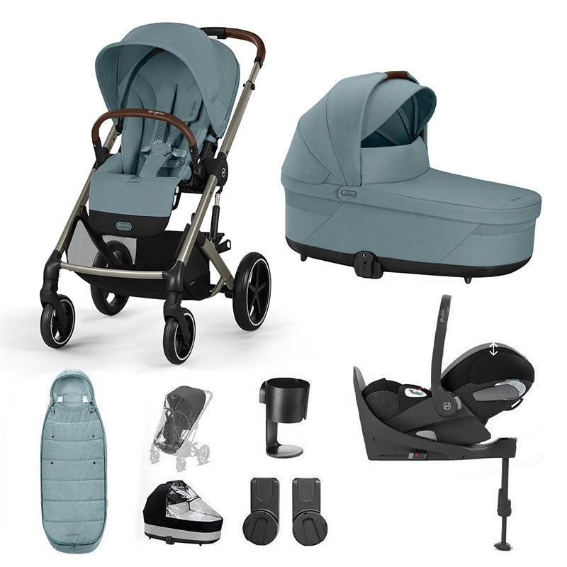 CYBEX Balios S Lux + Cloud T Travel System-Travel Systems-Stormy Blue-With Base | Natural Baby Shower