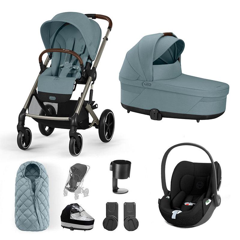 CYBEX Balios S Lux + Cloud T Travel System-Travel Systems-Stormy Blue-No Base | Natural Baby Shower