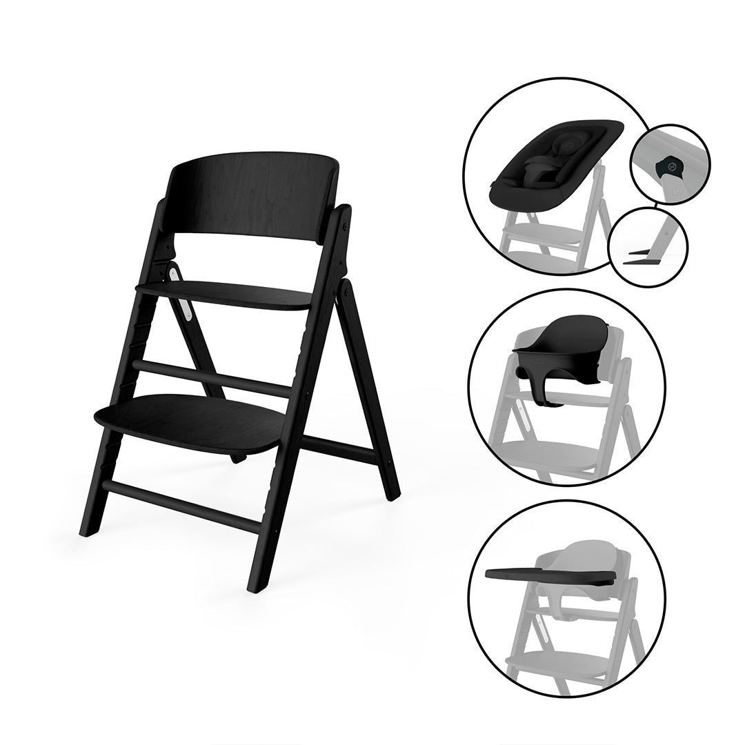 CYBEX Click & Fold 4 In 1 Highchair - Stunning Black-Highchairs-Stunning Black- | Natural Baby Shower