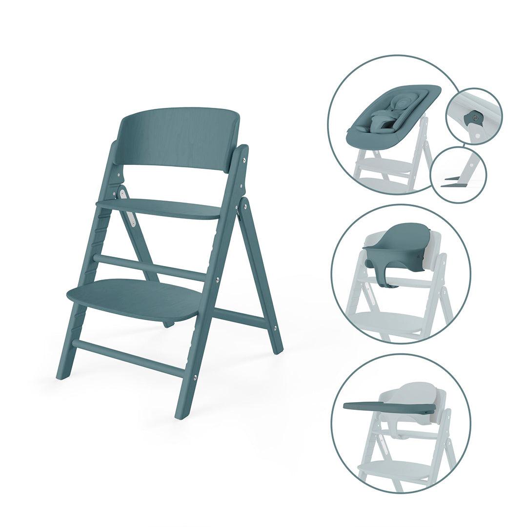 CYBEX Click & Fold 4 In 1 Highchair - Stone Blue-Highchairs-Stone Blue- | Natural Baby Shower