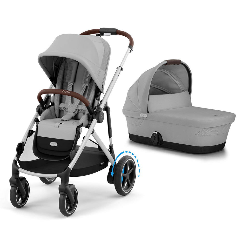 CYBEX e-Gazelle S Pushchair - Stone Grey-Strollers-Stone Grey-With Carrycot | Natural Baby Shower