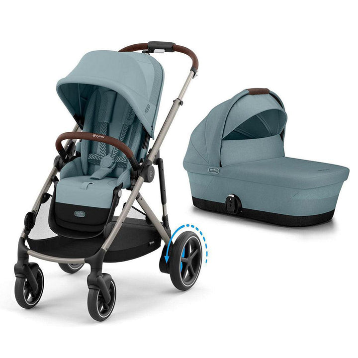 CYBEX e-Gazelle S Pushchair - Stormy Blue-Strollers-Stormy Blue-With Carrycot | Natural Baby Shower