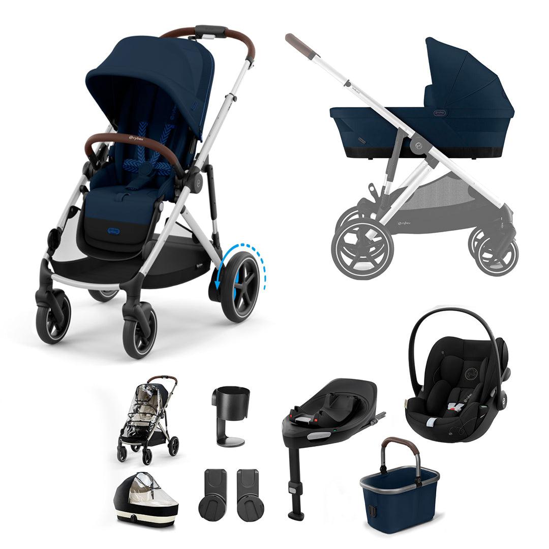 CYBEX eGazelle S Pushchair + Cloud G Luxury Bundle - Ocean Blue-Travel Systems-Ocean Blue-No Footmuff | Natural Baby Shower