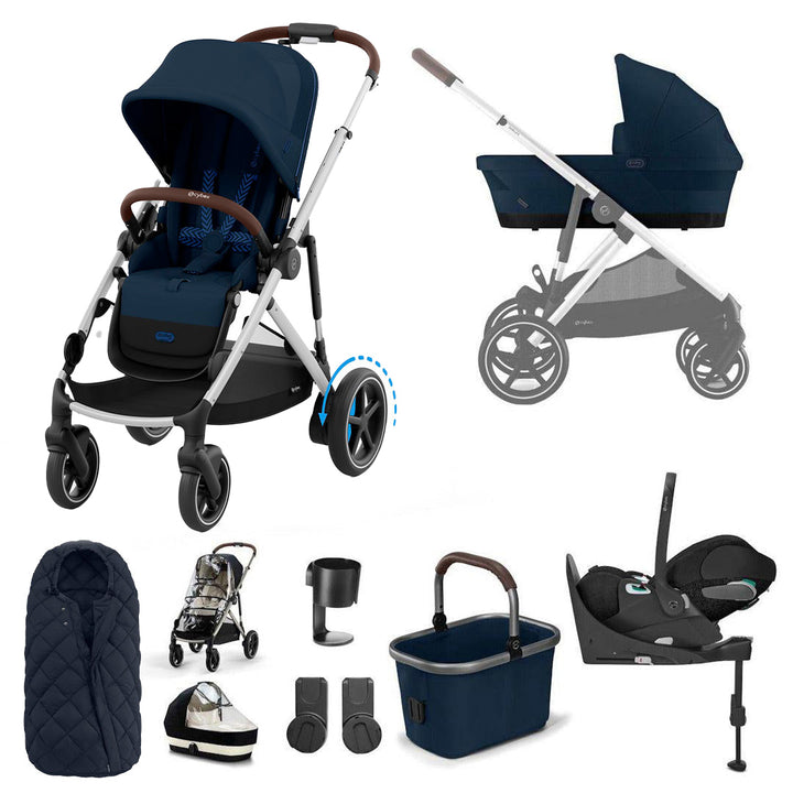 CYBEX eGazelle S Pushchair + Cloud T Travel System - Ocean Blue