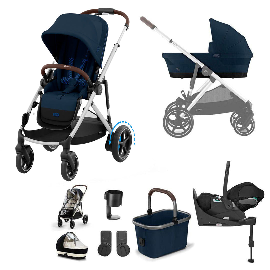 CYBEX eGazelle S Pushchair + Cloud T Travel System - Ocean Blue