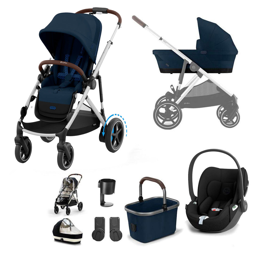 CYBEX eGazelle S Pushchair + Cloud T Travel System - Ocean Blue