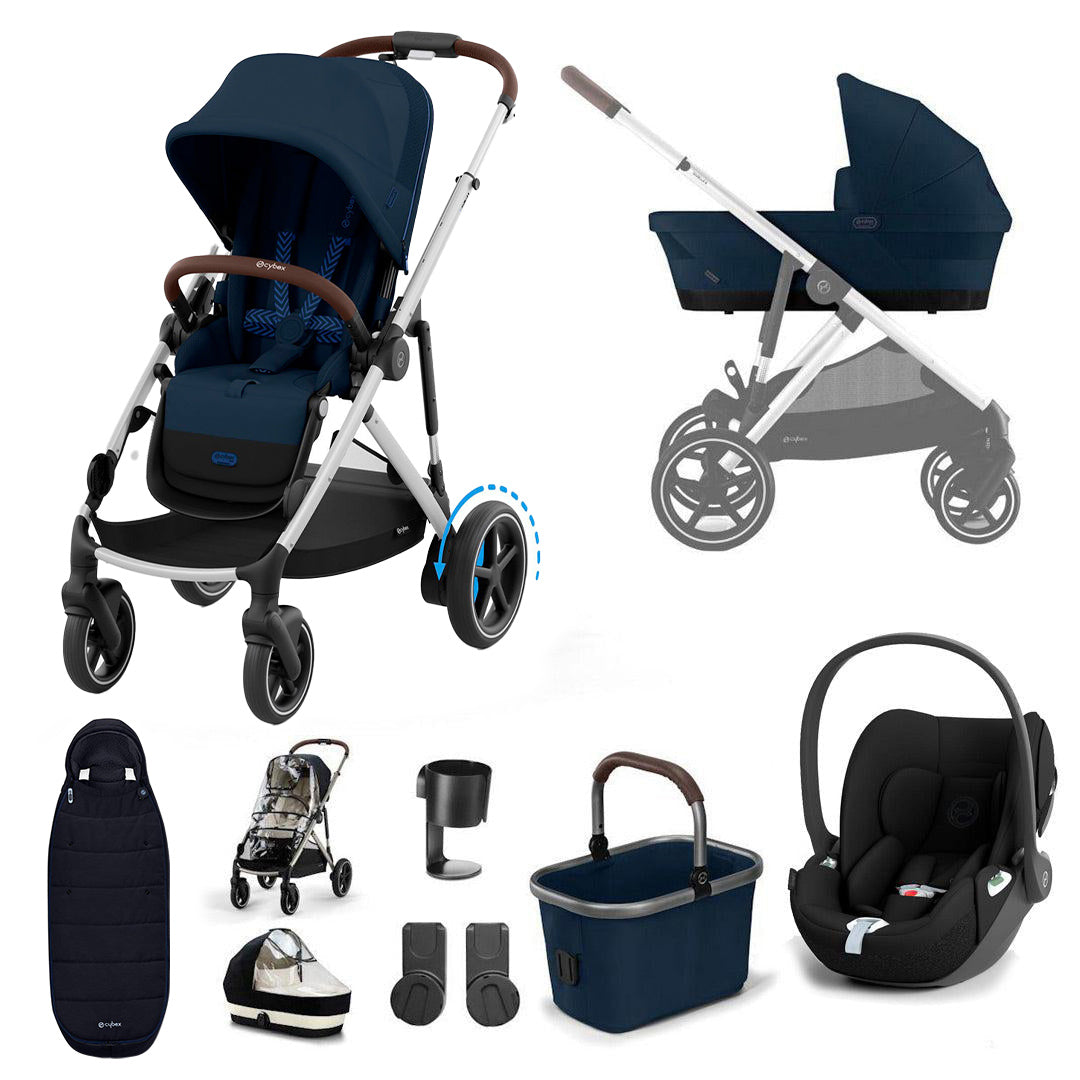 CYBEX eGazelle S Pushchair + Cloud T Travel System - Ocean Blue