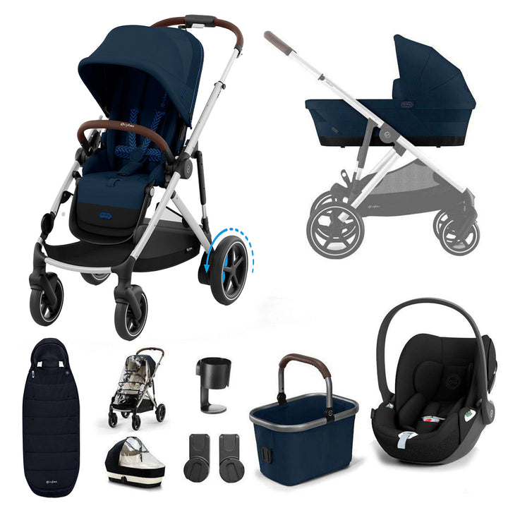 CYBEX eGazelle S Pushchair + Cloud T Travel System - Ocean Blue