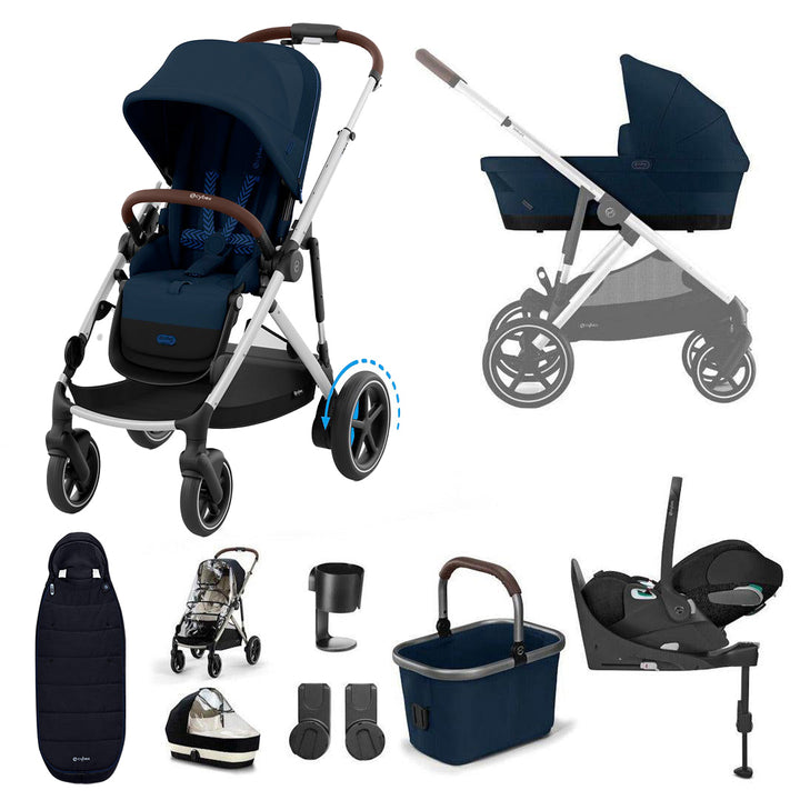 CYBEX eGazelle S Pushchair + Cloud T Travel System - Ocean Blue