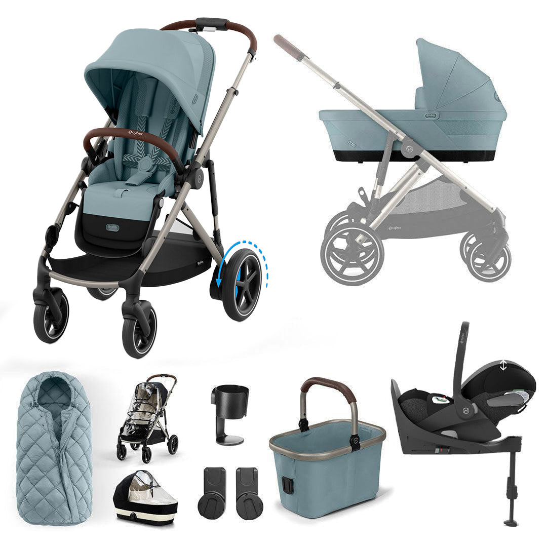 CYBEX eGazelle S Pushchair + Cloud T Travel System - Stormy Blue