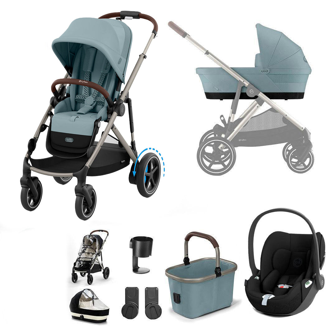 CYBEX eGazelle S Pushchair + Cloud T Travel System - Stormy Blue