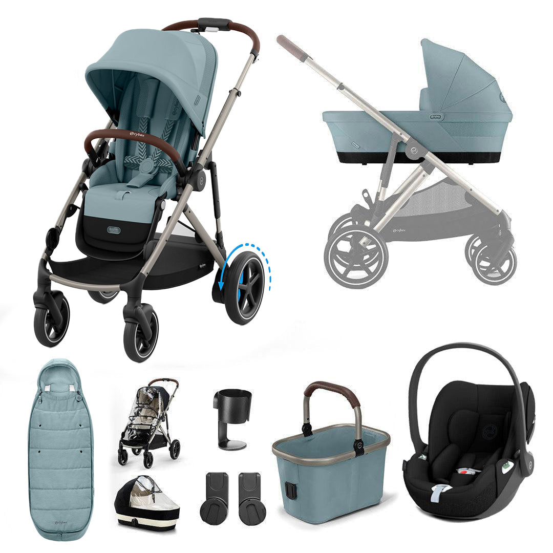 CYBEX eGazelle S Pushchair + Cloud T Travel System - Stormy Blue