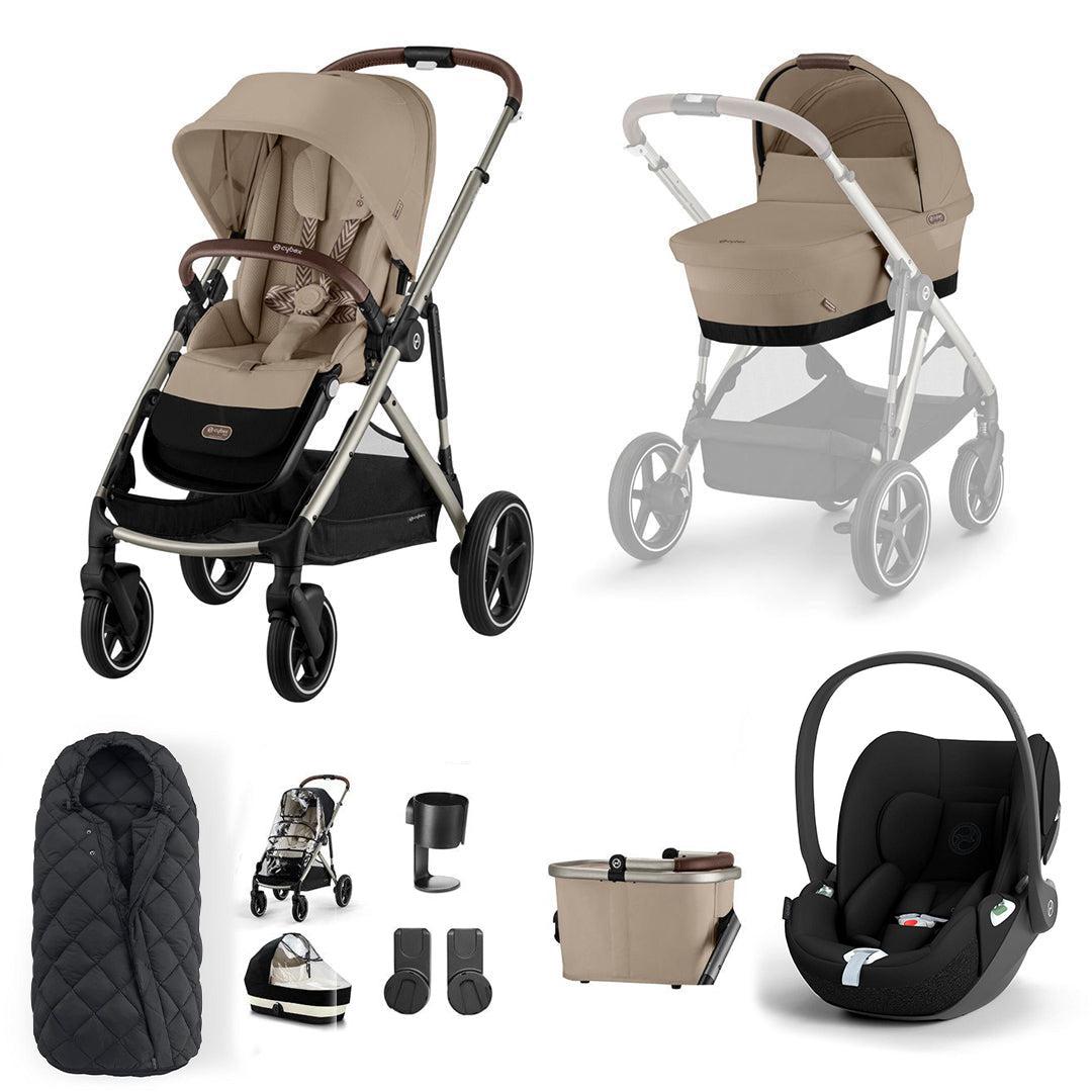 CYBEX Gazelle S + Cloud T Travel System-Travel Systems-Almond Beige-No Base | Natural Baby Shower