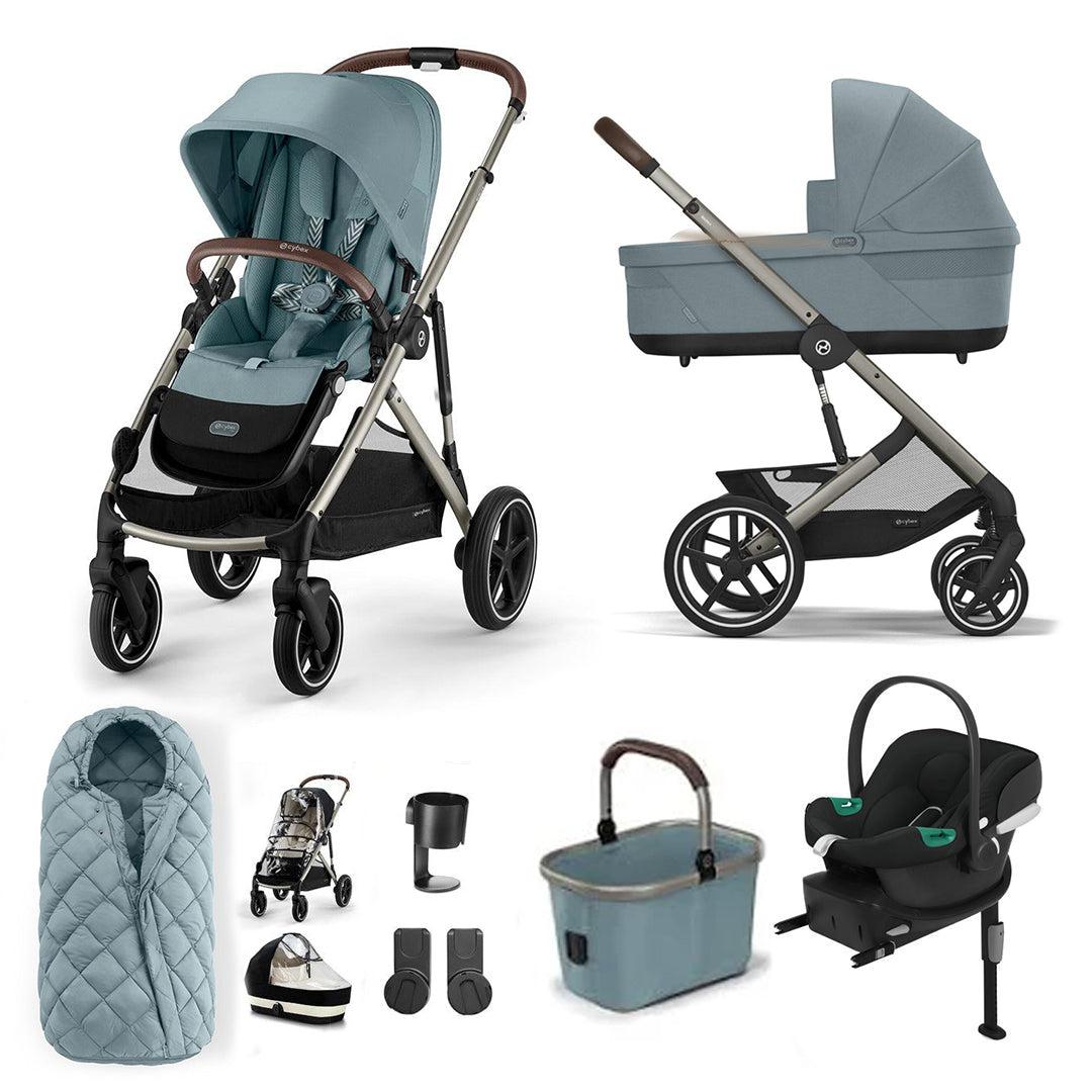 CYBEX Gazelle S + Aton B2 Travel System-Travel Systems-Stormy Blue-SNOGGA Footmuff | Natural Baby Shower