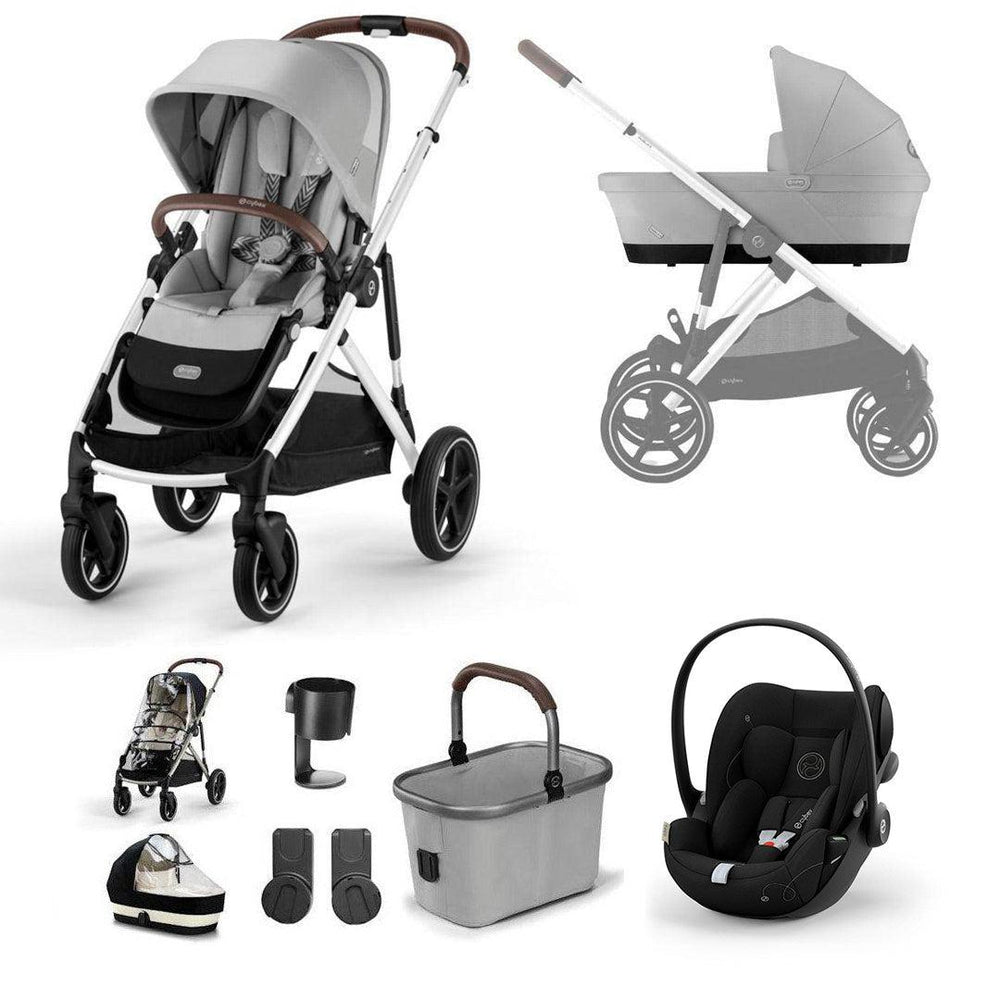 CYBEX Gazelle S + Cloud G Luxury Bundle - Lava Grey-Travel Systems-Lava Grey-No Footmuff | Natural Baby Shower