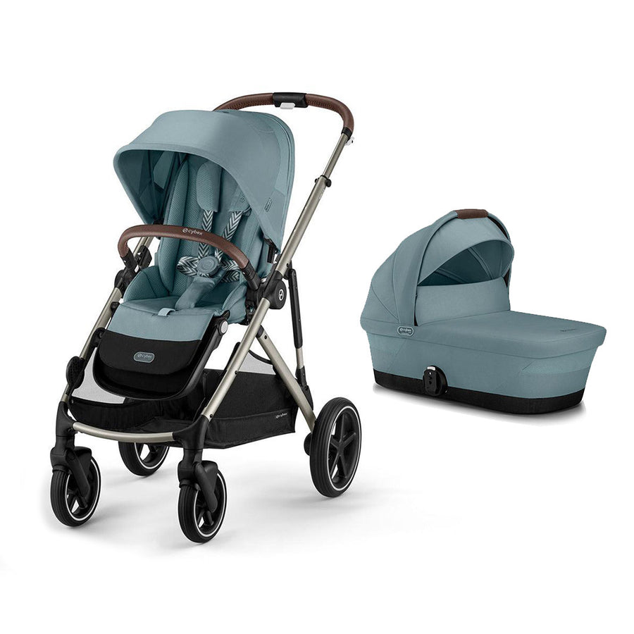 CYBEX Gazelle S Pushchair + Carrycot - Stormy Blue-Strollers-Stormy Blue-Taupe | Natural Baby Shower