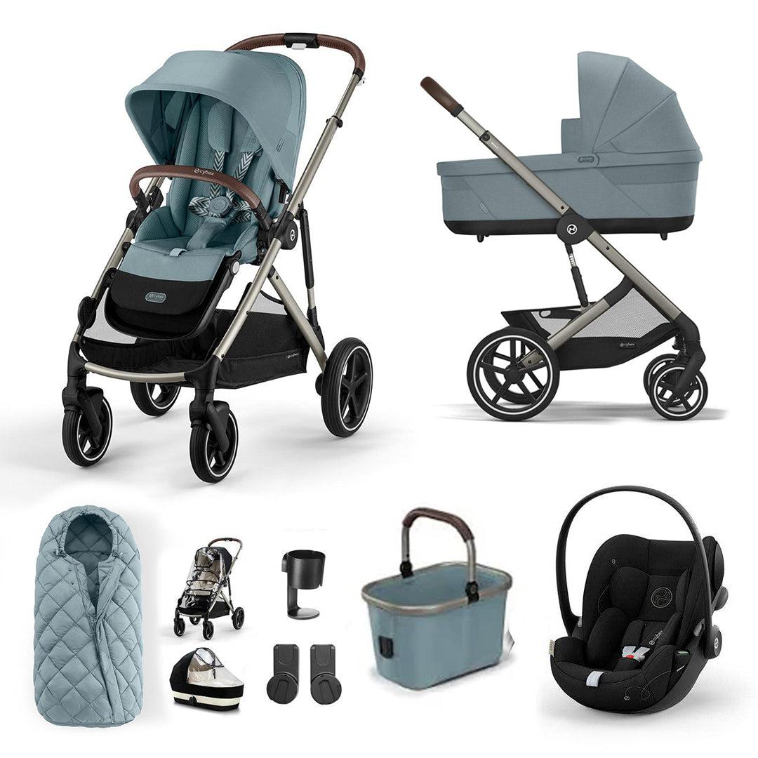 CYBEX Gazelle S + Cloud G Travel System-Travel Systems-Stormy Blue-No Base | Natural Baby Shower