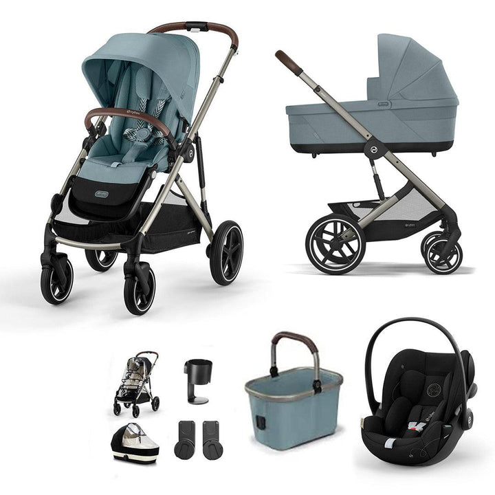 CYBEX Gazelle S + Cloud G Travel System-Travel Systems-Stormy Blue-No Base | Natural Baby Shower