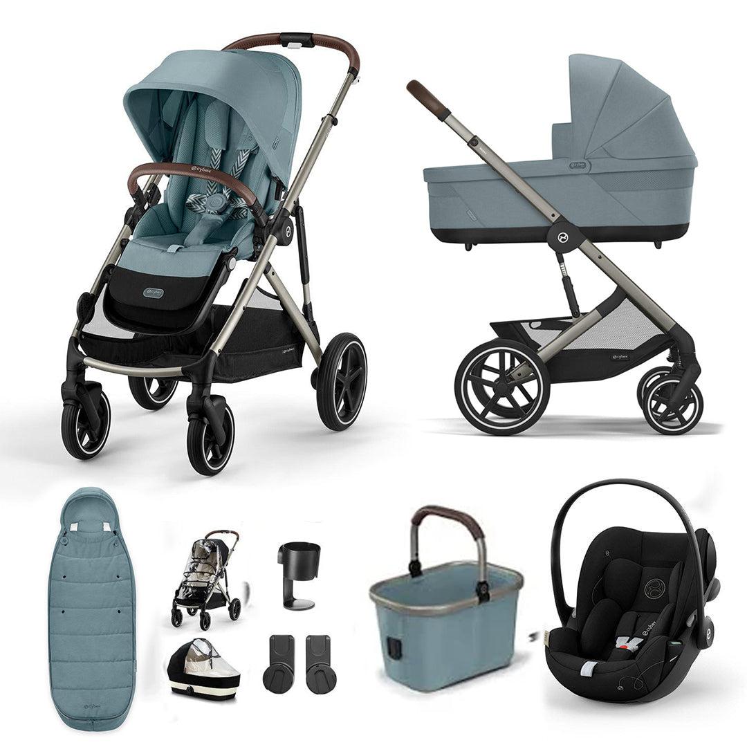 CYBEX Gazelle S + Cloud G Travel System-Travel Systems-Stormy Blue-No Base | Natural Baby Shower