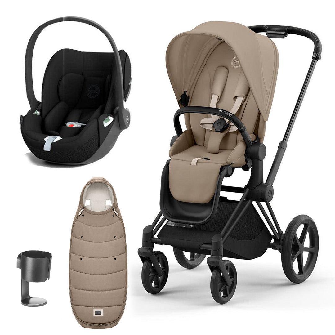 CYBEX Priam Cloud T Ultimate Travel System - Cozy Beige-Travel Systems-Matt Black-None | Natural Baby Shower