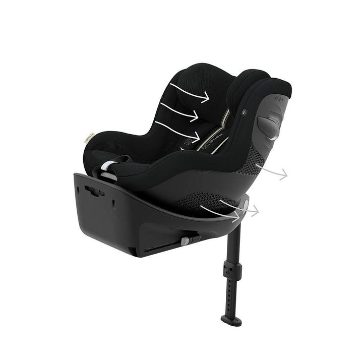 CYBEX Sirona G i-Size Plus Car Seat - Moon Black-Car Seats-Moon Black- | Natural Baby Shower