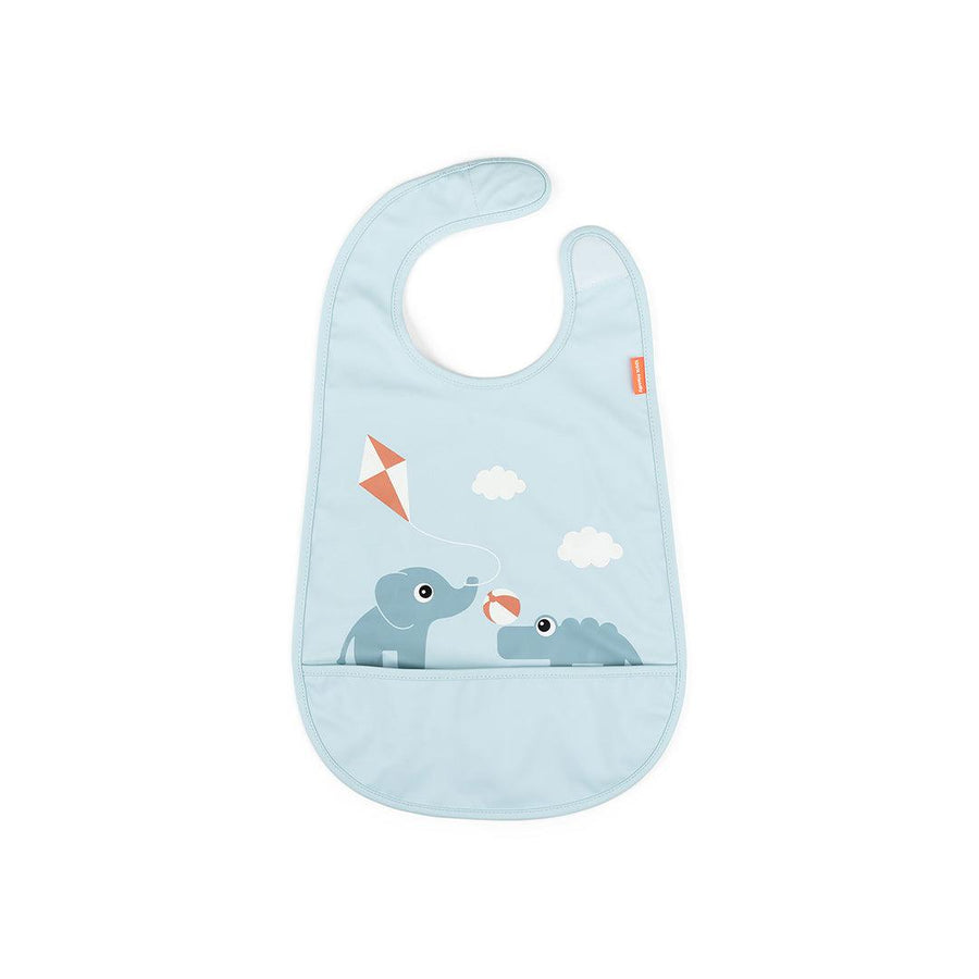 Done by Deer Bib With Velcro - Blue-Bibs-Blue- | Natural Baby Shower