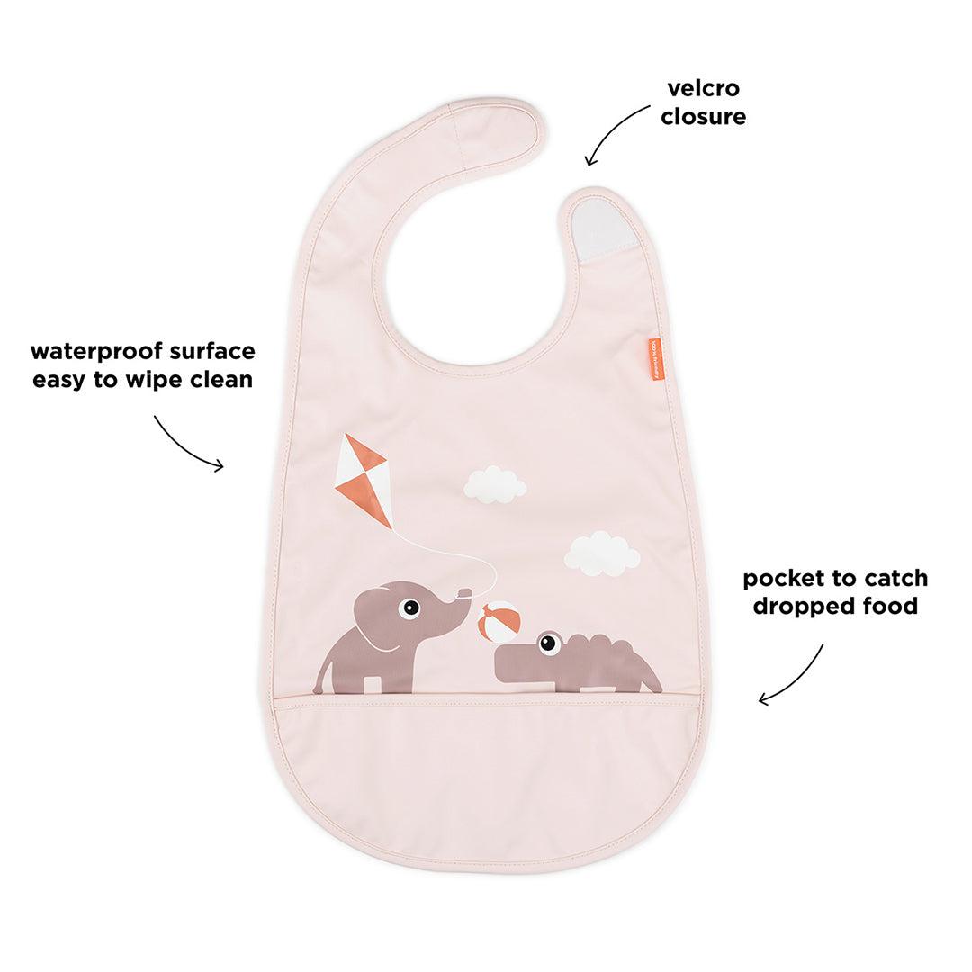 Done by Deer Bib With Velcro - Powder-Bibs-Powder- | Natural Baby Shower