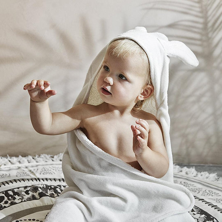 Elodie Details Hooded Towel - Vanilla White Bunny-Bath Towels-Vanilla White Bunny- | Natural Baby Shower