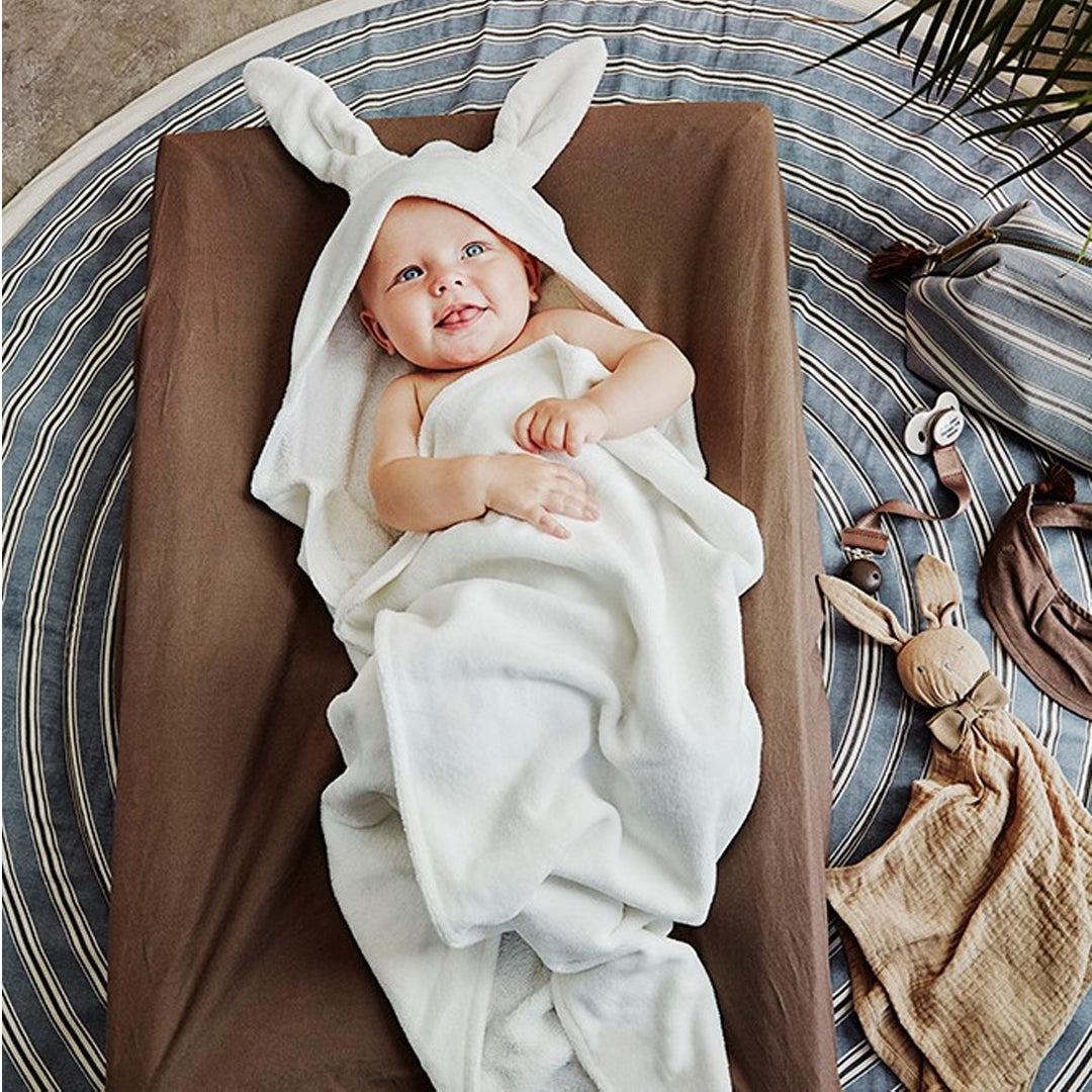 Elodie Details Hooded Towel - Vanilla White Bunny-Bath Towels-Vanilla White Bunny- | Natural Baby Shower