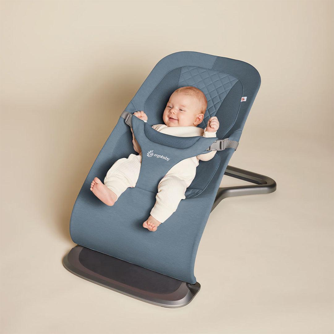 Ergobaby Evolve Baby Bouncer - Oxford Blue-Baby Bouncers-Oxford Blue- | Natural Baby Shower