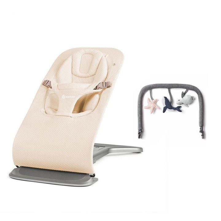 Ergobaby Evolve Mesh Baby Bouncer - Cream-Baby Bouncers-Cream-Charcoal Grey | Natural Baby Shower