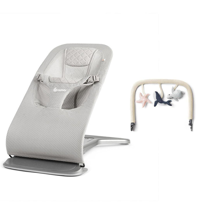 Ergobaby Evolve Mesh Baby Bouncer - Light Grey-Baby Bouncers-Light Grey-Ocean Wonders | Natural Baby Shower