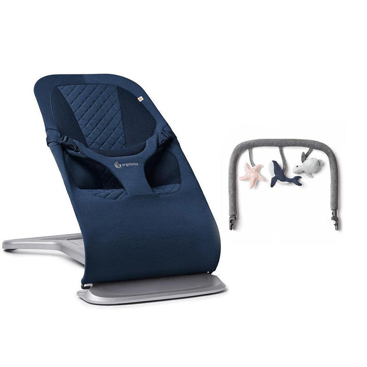 Ergobaby Evolve Baby Bouncer - Midnight Blue-Baby Bouncers-Charcoal Grey- | Natural Baby Shower