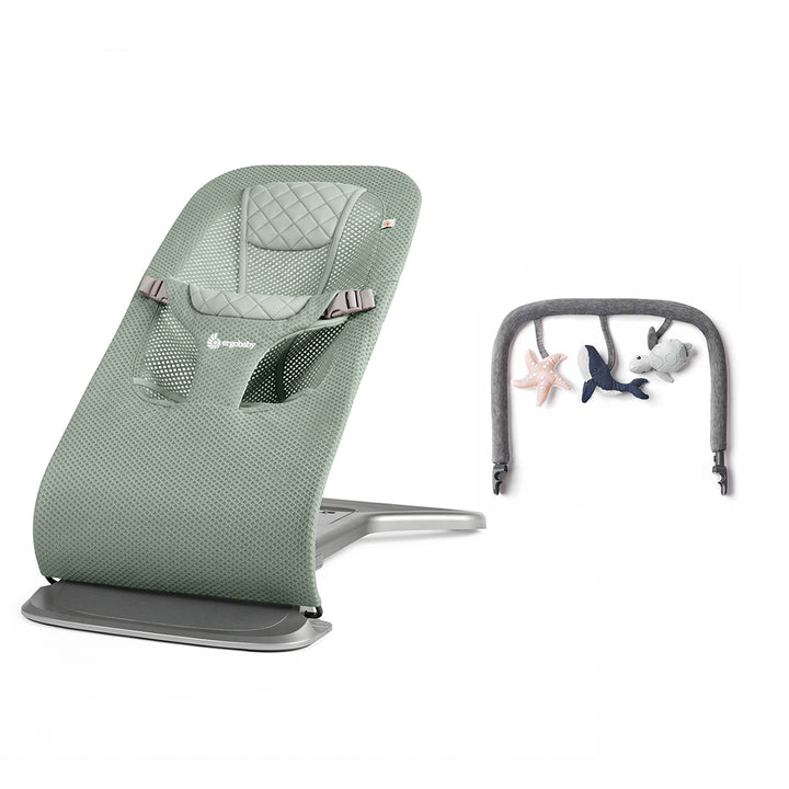 Ergobaby Evolve Mesh Baby Bouncer - Sage Green-Baby Bouncers-Sage Green-Charcoal Grey | Natural Baby Shower