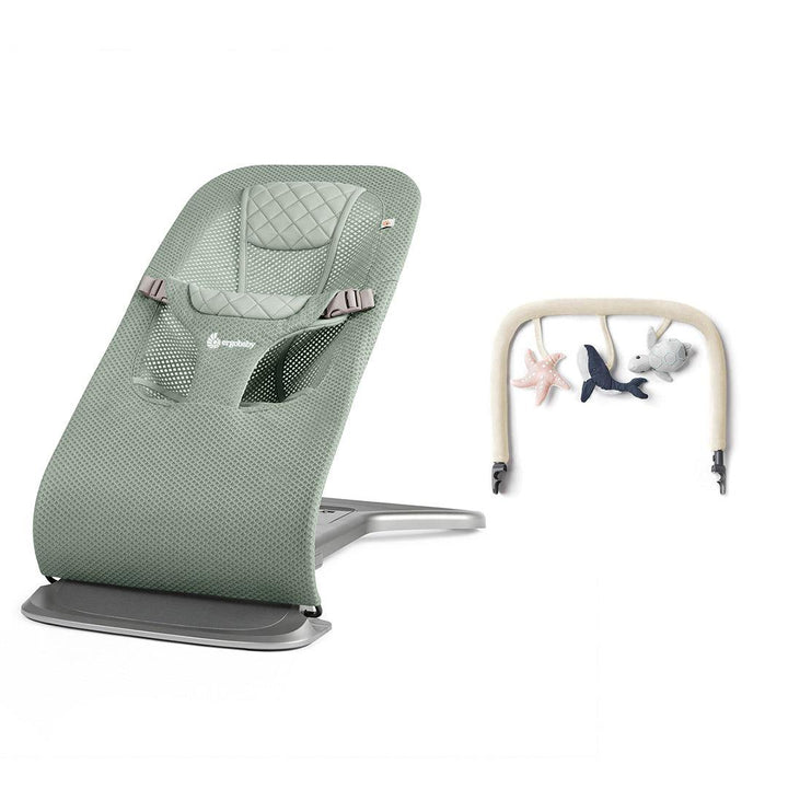 Ergobaby Evolve Mesh Baby Bouncer - Sage Green-Baby Bouncers-Sage Green-Ocean Wonders | Natural Baby Shower