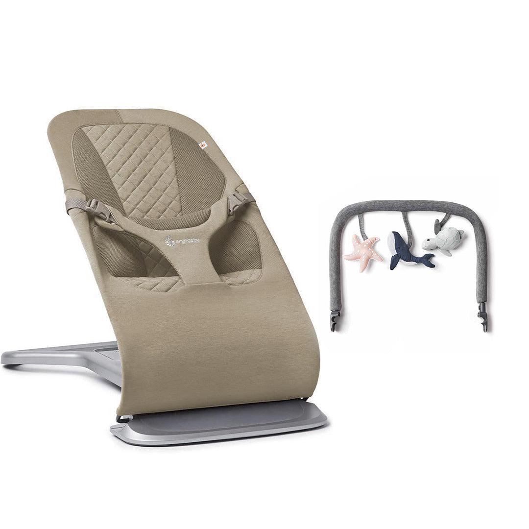 Ergobaby Evolve Baby Bouncer - Soft Olive-Baby Bouncers-Charcoal Grey- | Natural Baby Shower